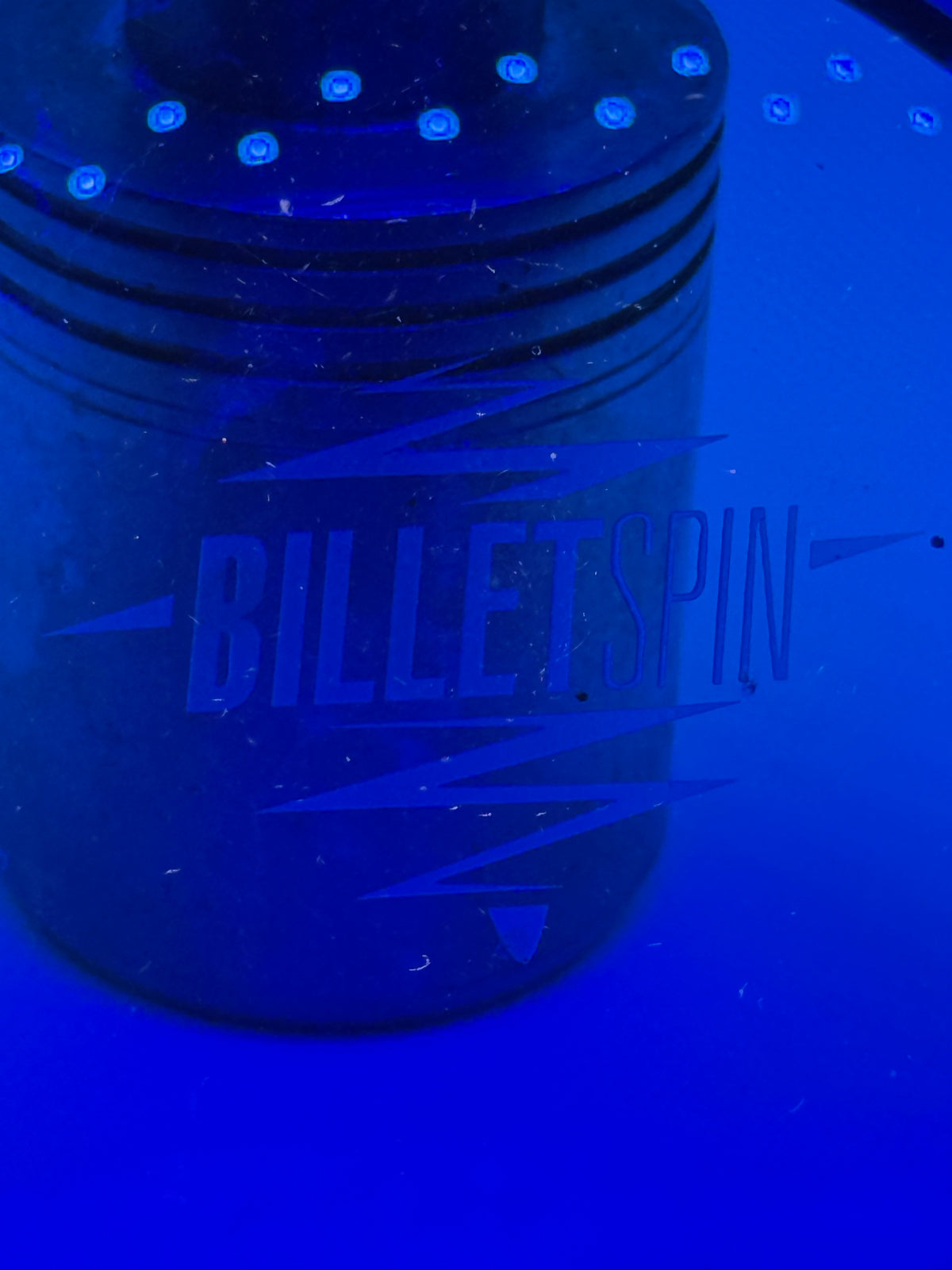 **Rare Non Production 5" Blue Glass BilletSpin Spin Base for Spinning Tops