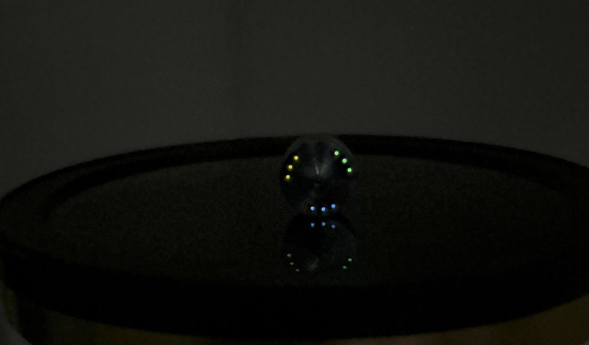 Rare  Ben tan Timascus, Damascus, Titanium Spinning Top , inlaid with 9 glowing Tritium !!!